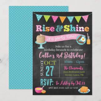 Einladung zu Rosen und Shine Brunch (Chalkboard)