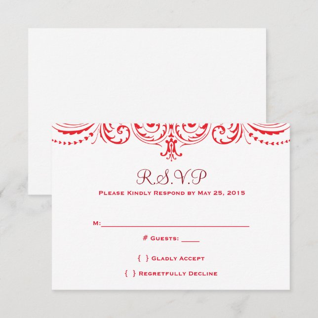 Einladung zu Rot-Weiß-Hochzeiten (Vorne/Hinten)