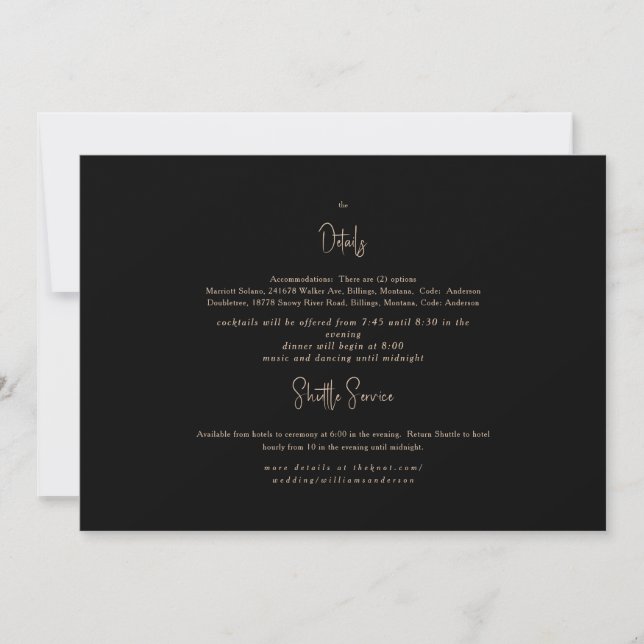 Einladung zu Schwarz-Gold-Hochzeiten (Vorderseite)