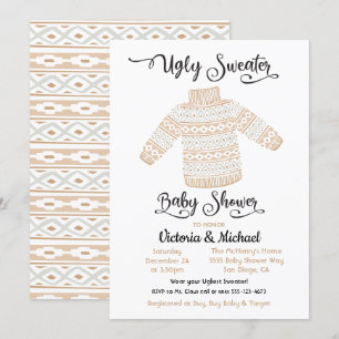 Einladung zu skandinavischen Ugly Sweater Baby Sho