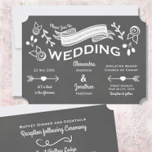 Einladung zu Slate Gray Chalk Style