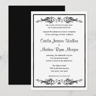 Einladung zu traditionellen Hochzeiten - Schnörkel