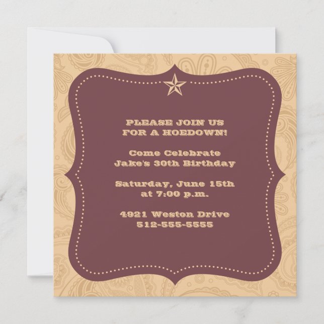 Einladung zu traditionellen Western (Vorderseite)