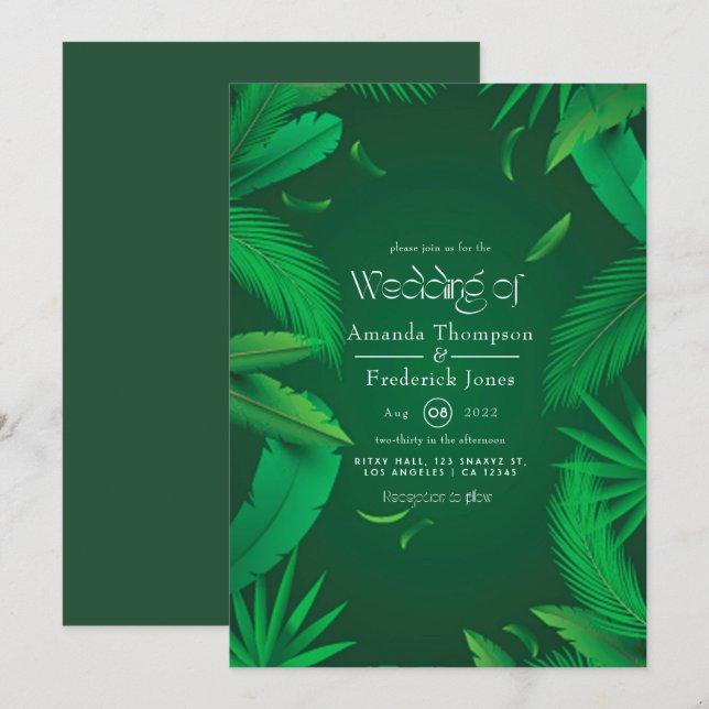 Einladung zu tropischen Hochzeiten (Vorne/Hinten)