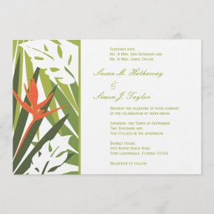 Einladung zu tropischen Hochzeiten - grün und oran