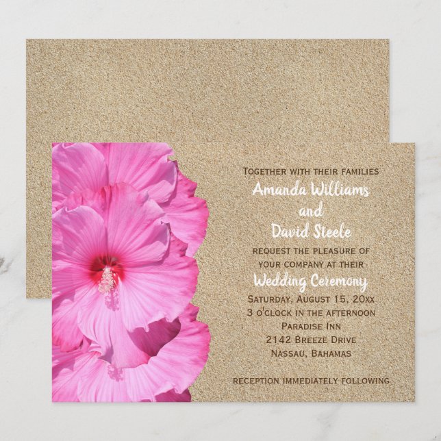 Einladung zu tropischen Hochzeiten (Strand und San (Vorne/Hinten)