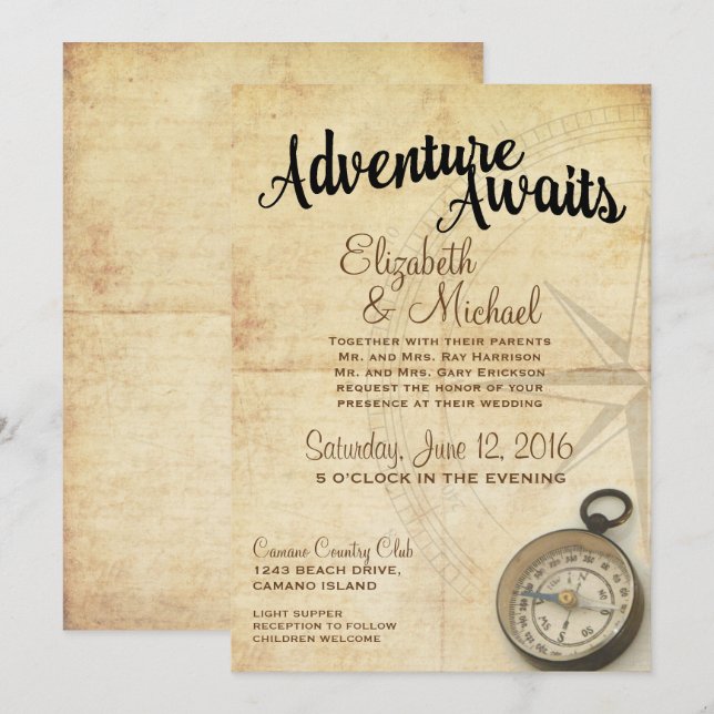 Einladung zu Vintagen Adventure Travel (Vorne/Hinten)