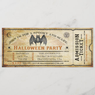 Einladung zu Vintagen Bat Halloween Tickets