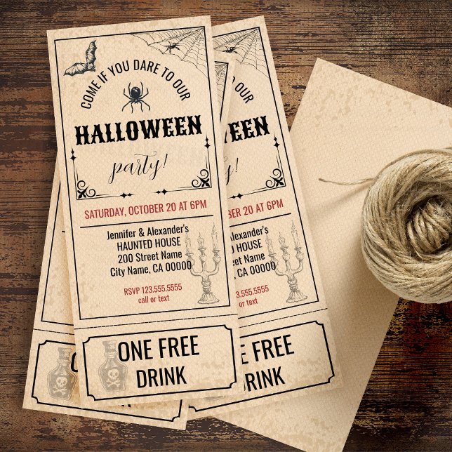 Einladung zu Vintagen Halloween-Tickets (Von Creator hochgeladen)