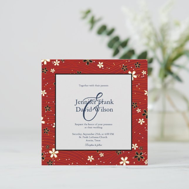 Einladung zu Washi Paper Wedding (Stehend Vorderseite)