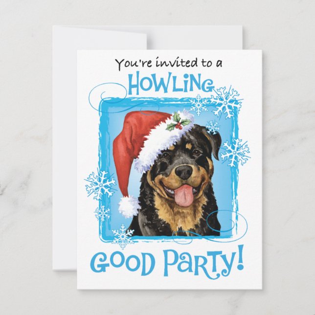 Einladung zu Weihnachten Rottweiler (Vorderseite)