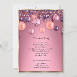 Einladung zu Weihnachts-Party Pink