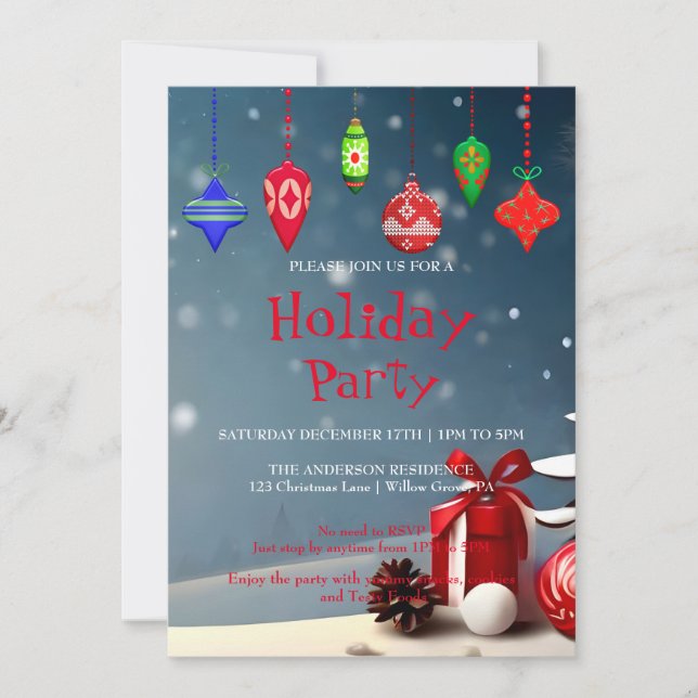 Einladung zu Weihnachtsfeiern (Vorderseite)