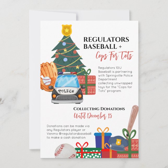 Einladung zu Weihnachtsspielzeug (Vorderseite)