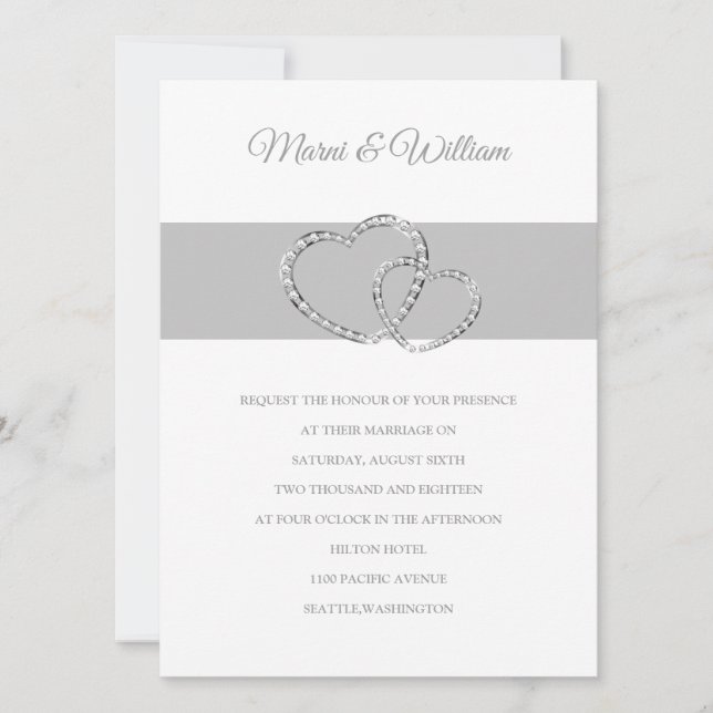 Einladung zu zwei Herz Hochzeiten (Vorderseite)