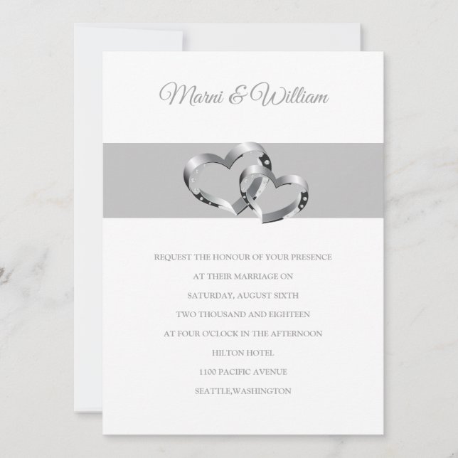 Einladung zu zwei Herz Hochzeiten (Vorderseite)
