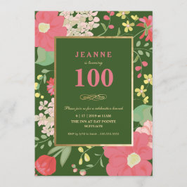 Einladung zum 100. Geburtstag - Gold, Elegante Blu