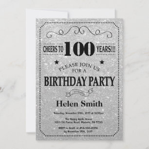 Einladung zum 100. Geburtstag Schwarz- und Silberg