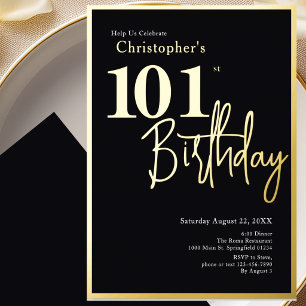 Einladung zum 101. Geburtstag Modernes Goldfolie
