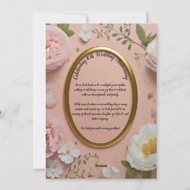 Einladung zum 10. Hochzeitstag (Rückseite)