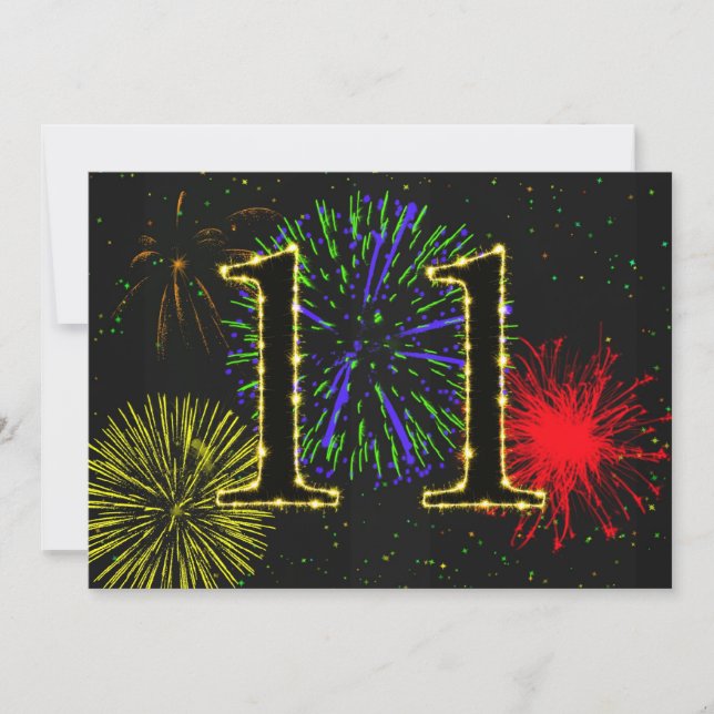 Einladung zum 11. Geburtstag (Vorderseite)