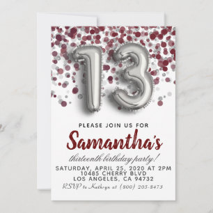  Einladung zum 13. Geburtstag