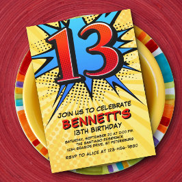 Einladung zum 13. Geburtstag des Superhelden