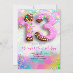 Einladung zum 13. Geburtstag für Mädchen