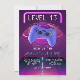 EINLADUNG ZUM 13. LEVEL VIDEOSPIEL-GEBURTSTAG