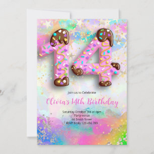 Einladung zum 14. Geburtstag für Mädchen