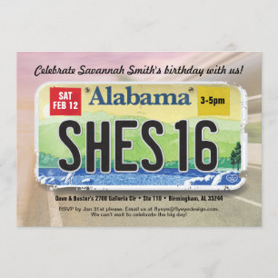 Einladung zum 16. Geburtstag mit Alabama Führersch