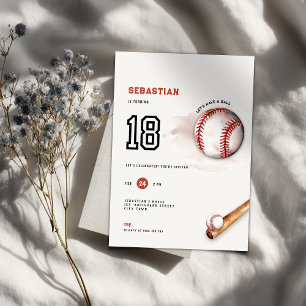 Einladung zum 18. Geburtstag - Baseball-Teenager-P