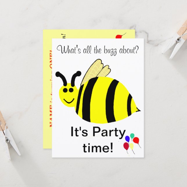 Einladung zum 1. Geburtstag (Vorderseite/Rückseite Beispiel)