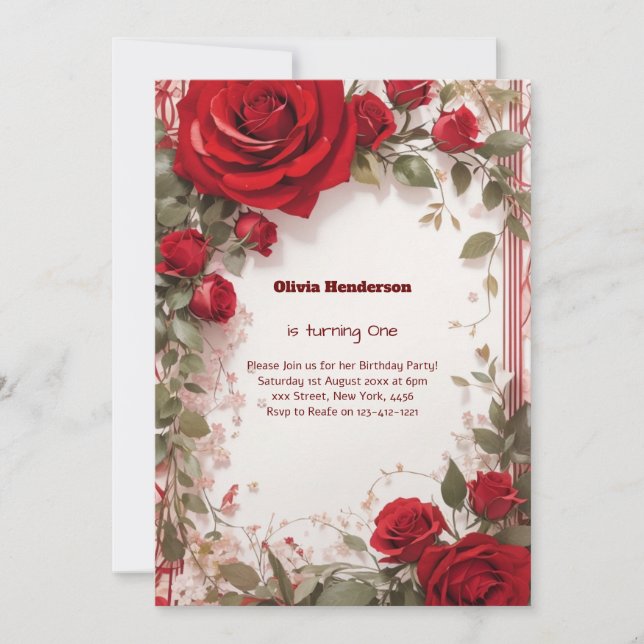 Einladung zum 1. Geburtstag (Vorderseite)