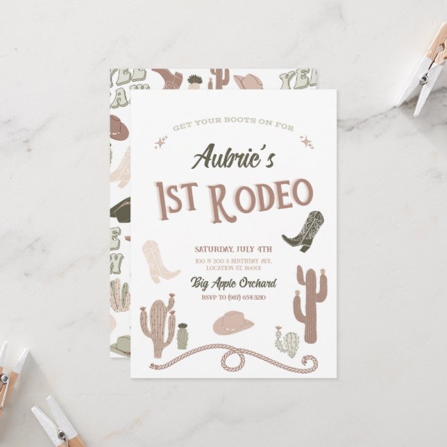 Einladung zum 1. Geburtstag (Vorderseite/Rückseite Beispiel)