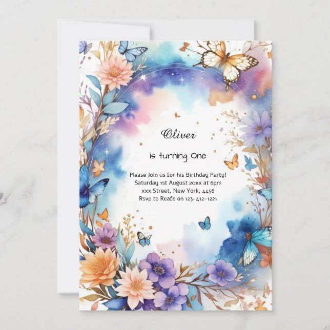 Einladung zum 1. Geburtstag (Vorderseite)