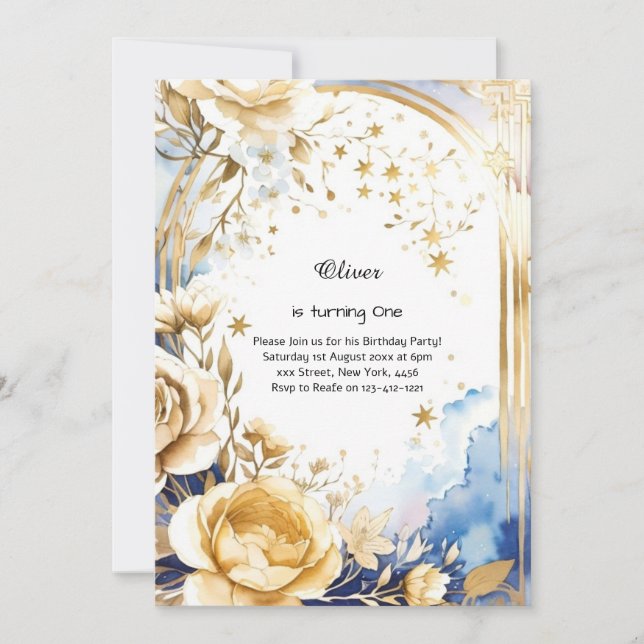 Einladung zum 1. Geburtstag (Vorderseite)