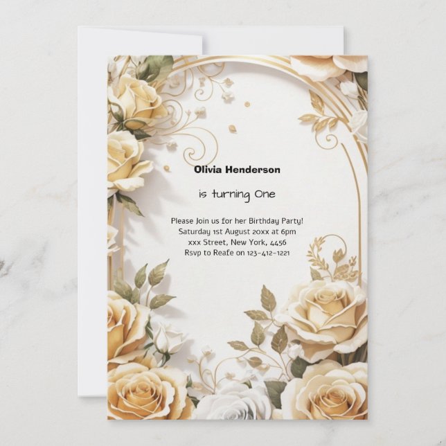 Einladung zum 1. Geburtstag (Vorderseite)