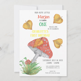 Einladung zum 1. Geburtstag "Charming Mushroom"