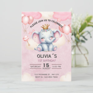 Einladung zum 1. Geburtstag der Baby-Elefanten-Pri
