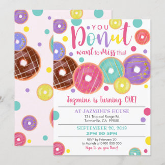 Einladung zum 1. Geburtstag, Donut Miss es.
