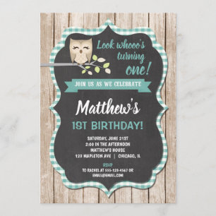 Einladung zum 1. Geburtstag Junge Wald Geburtstag