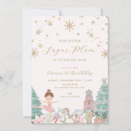 Einladung zum 1. Geburtstag Pink Nutcracker Ballet