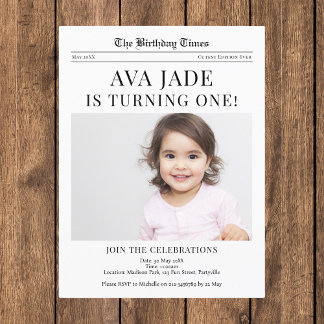 Einladung zum 1. Geburtstag Postkarte