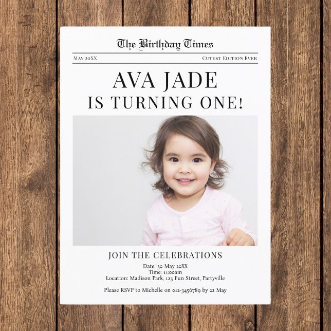 Einladung zum 1. Geburtstag Postkarte (Von Creator hochgeladen)