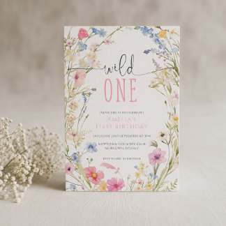 Einladung zum 1. Geburtstag von Wild One Wildflowe