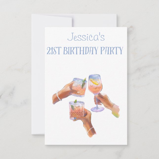 Einladung zum 21. Geburtstag (Vorderseite)