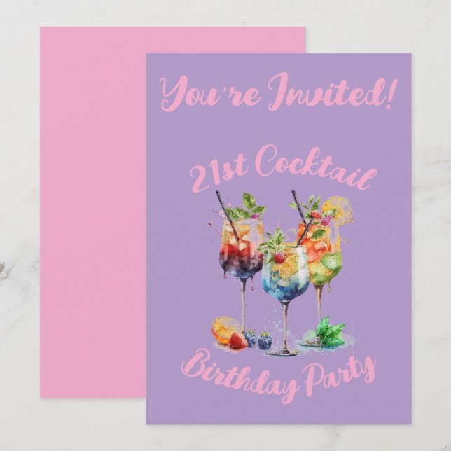 Einladung zum 21. Geburtstag (Vorne/Hinten)