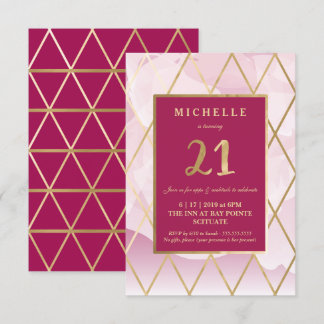 Einladung zum 21. Geburtstag - Gold, elegant, tren