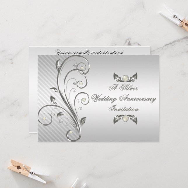 Einladung zum 25. Hochzeitstag (Vorderseite/Rückseite Beispiel)